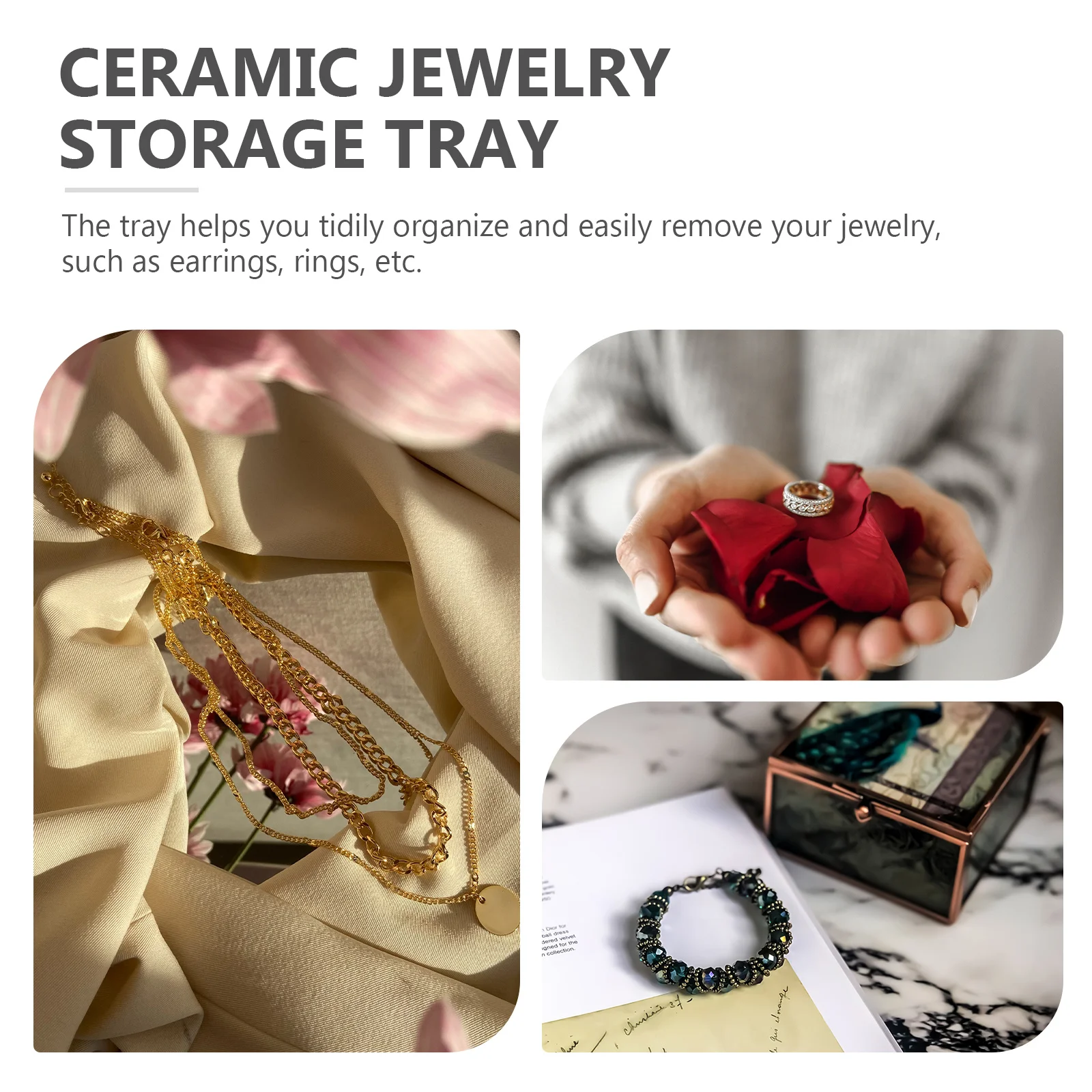 1Pcs Nordic Style Leaf Shape Ceramic Jewelry Storage Tray Compact Desktop Organizer for Rings Earrings Trinkets
