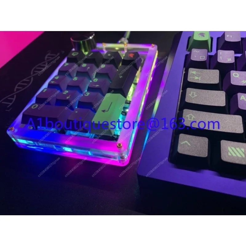 Teclado mecânico digital PS17 Numpad, botão via teclado com clipe de design de chave completa