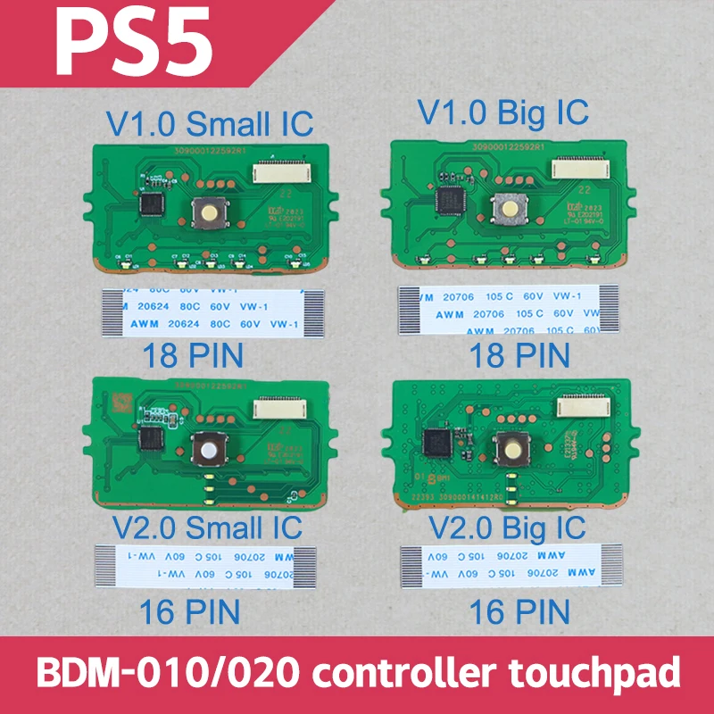 For PS5 BDM-010 BDM-020 Controller Touchpad For PS5 Handle V1 V2 Big Small IC Touch Pad Board Motherboard Replacement