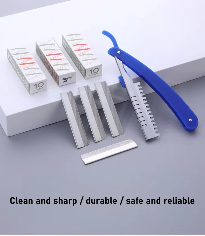 Disposable Carbon Steel Eyebrow Trimming Blade Wave pattern Razor for Eyebrow Shaping Beauty Makeup Tool