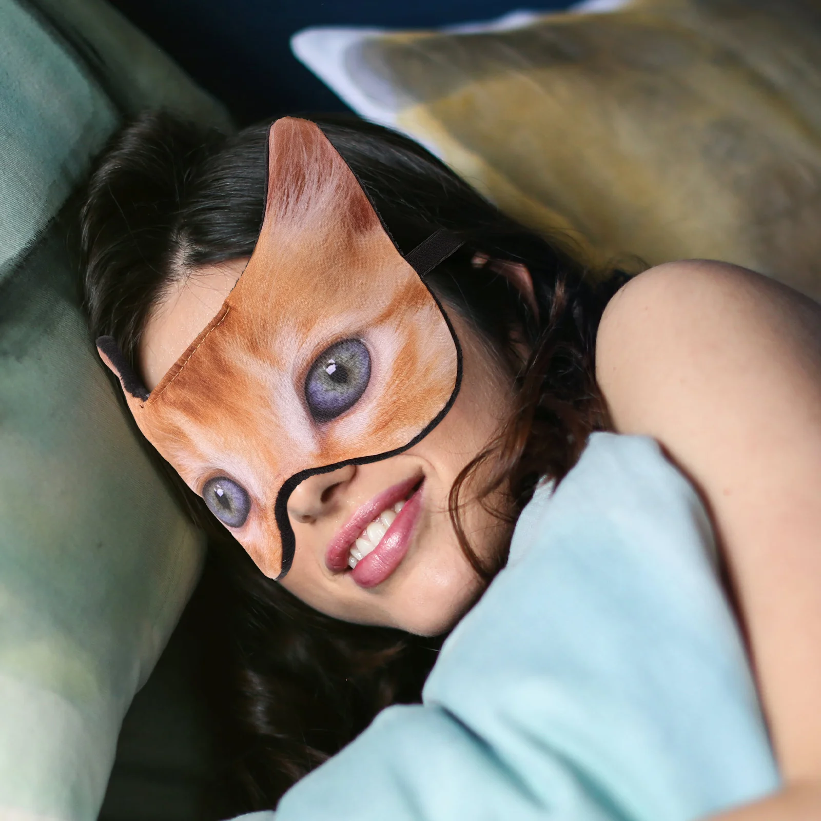 

Cartoon Animal Eye Mask Calico Pattern Light Blocking Sleep Mask for Women Travel Nap Comfortable Soft Cloth Anti for Indoor