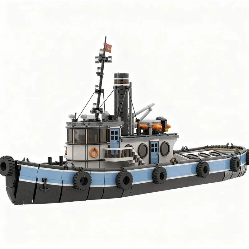 

NEW 3574PCS MOC City Port Mighty Mite Tug Model DIY Creative Ideas Technology Display Assembly Building Blocks Birthday Gift Set