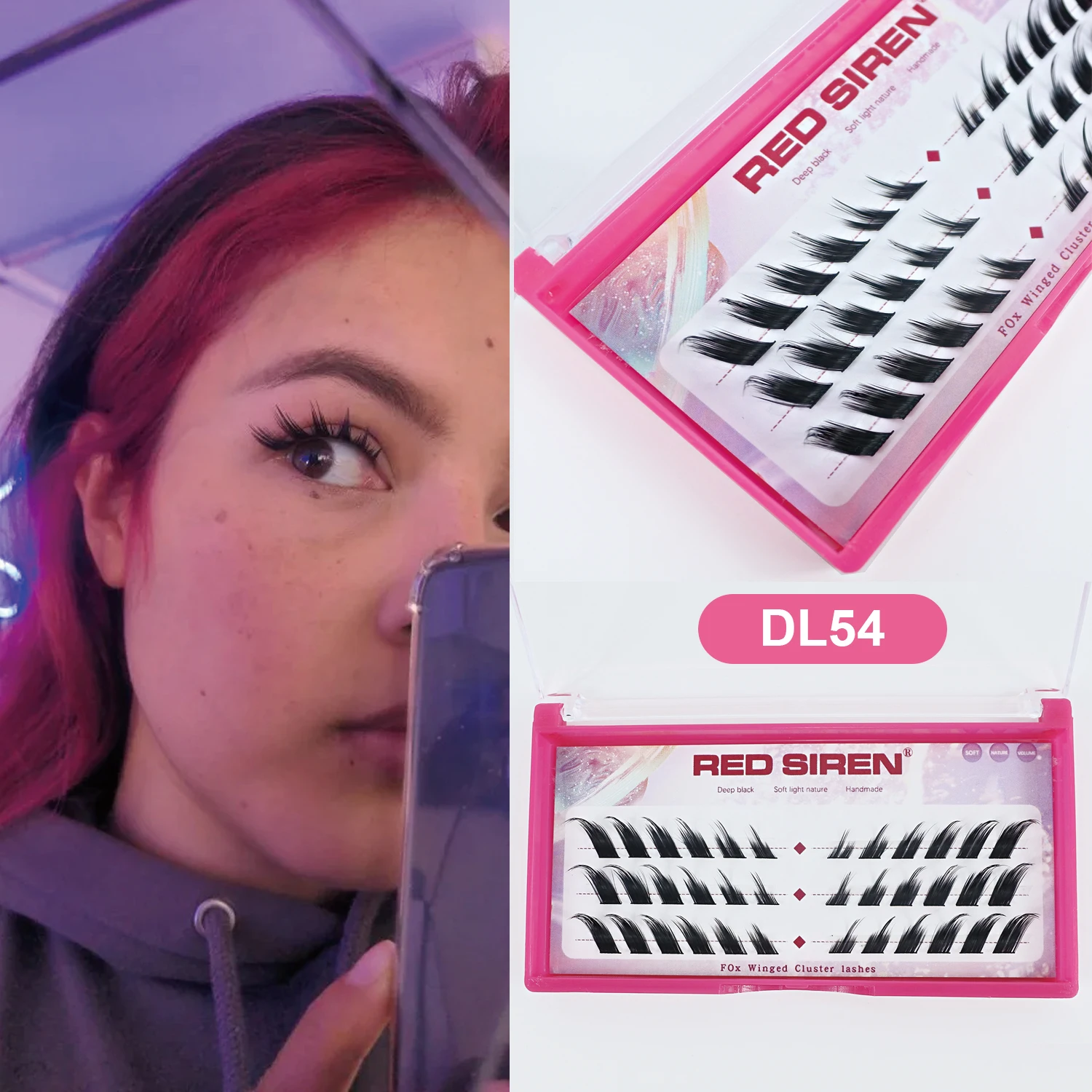 左/右キャットアイまつげエクステ用品 ウィングドクロスフォックスクラスターラッシュ プリストリップ インディビジュアルラッシュ ODM/OEM