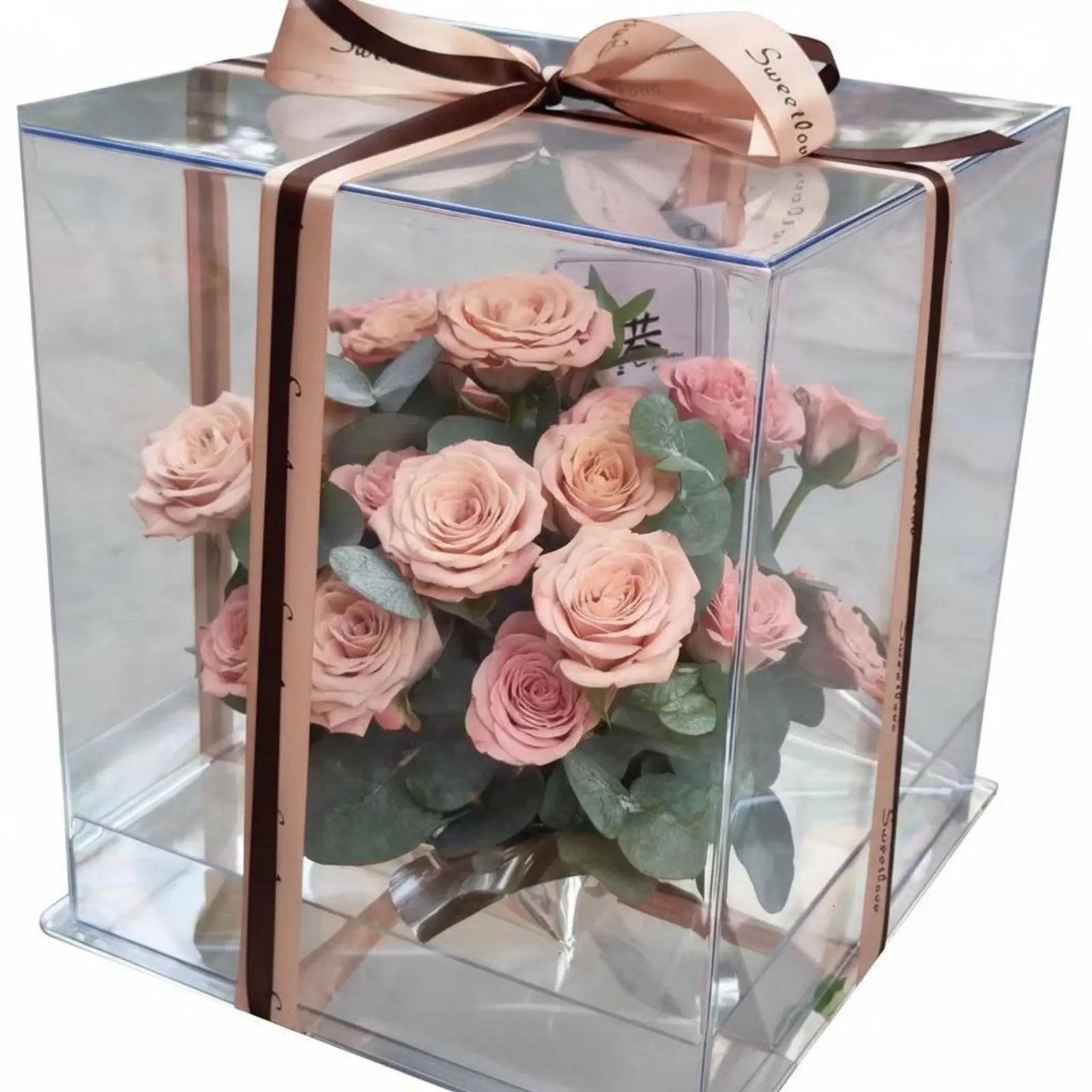 Elegant Industrial Case Rose Flower Arrangement Display Acrylic Box Jewelry Organizer for Wedding Valentines Day - view 2