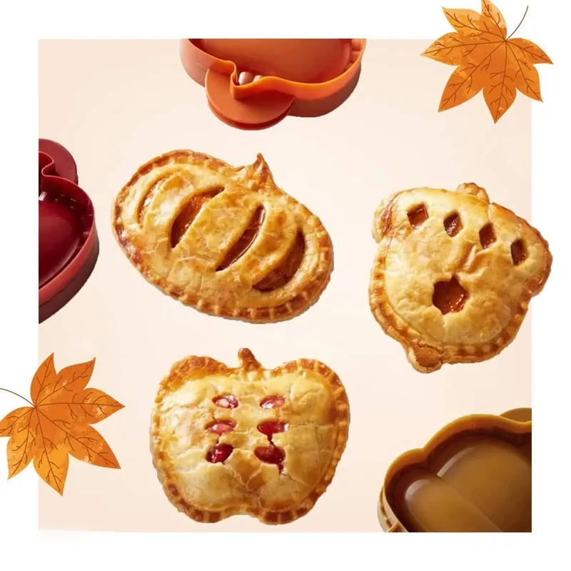 Fall Hand Pie Molds Set Mini Pie Mould Dough Press Mold Tools Christmas Halloween Baking Pie Molds Pumpkins Apples Hazelnuts