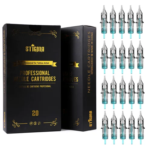 Stigma 20 piezas cartuchos de tatuaje desechables agujas RL/RS/RM 0,3 MM 0,35 MM seguridad esterilizada profesional para suministro de máquinas de tatuaje