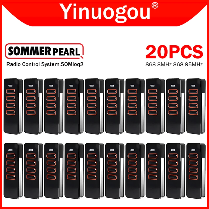 20PCS SOMMER Pearl 4018 4019 4018V000 TX55-868-4 Controle remoto para porta de garagem 868,8 868,95 MHz para SOMMER SOMloq2 Abridor de receptor
