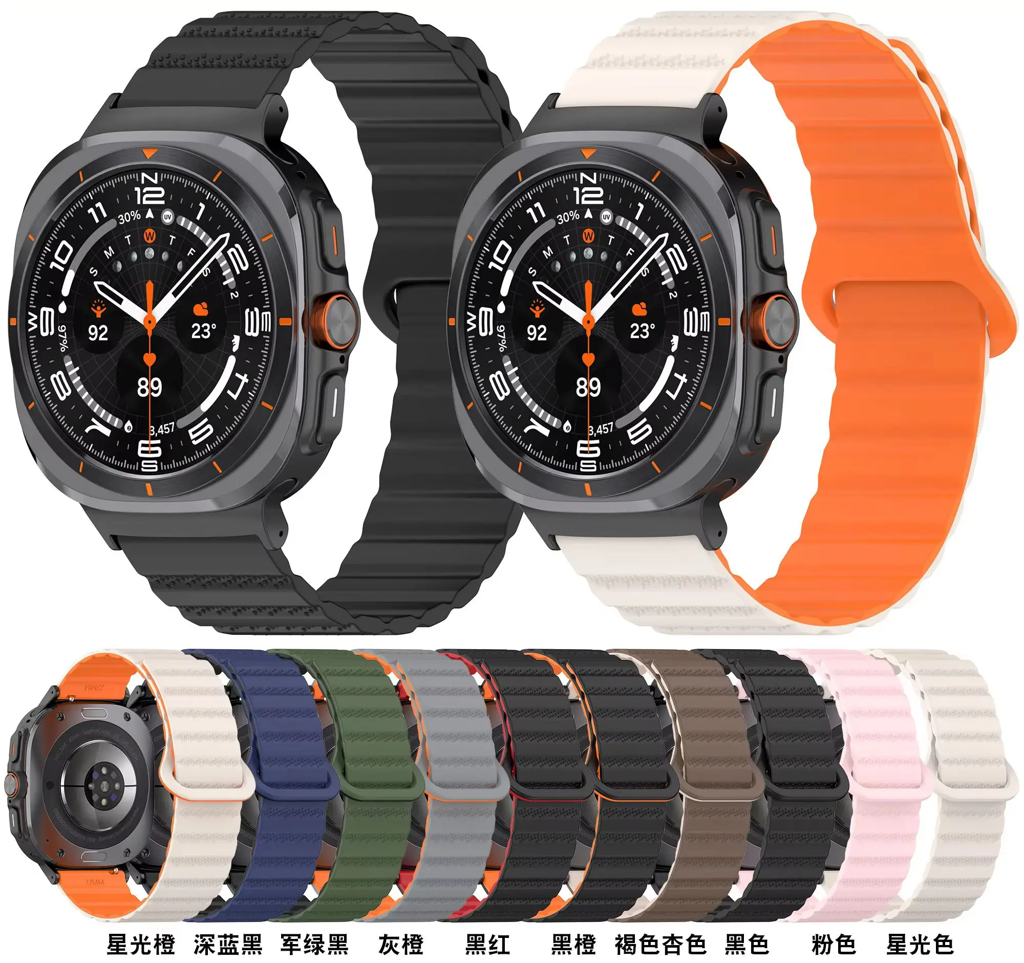 ホイールパターンシリコンストラップ磁気ストラップ時計ストラップ時計バンドサムスンギャラクシーウォッチ 7 ウルトラ 47 ミリメートル