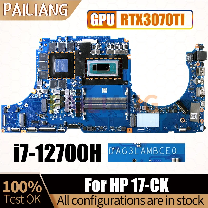 For HP 17-CK Notebook Mainboard DAG3LAMBCE0 SRLD1 i7-12700H RTX3080TI N01781-601 GN20-E6-A1 Laptop Motherboard Full Tested