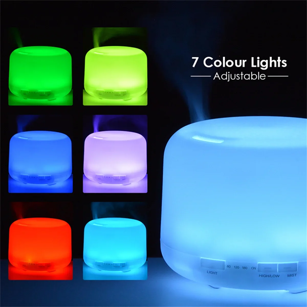 500ML Air Humidifier Essential Oil Diffuser  Diffuser With Colorful Night Lights USB Humidifier Mini-Size Humidifier