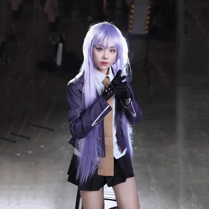 

6PCS Anime Danganronpa kirigiri kyoko Cosplay Costume Uniform Anime Halloween Costumes for Women Men Clothes Accessorie Prop