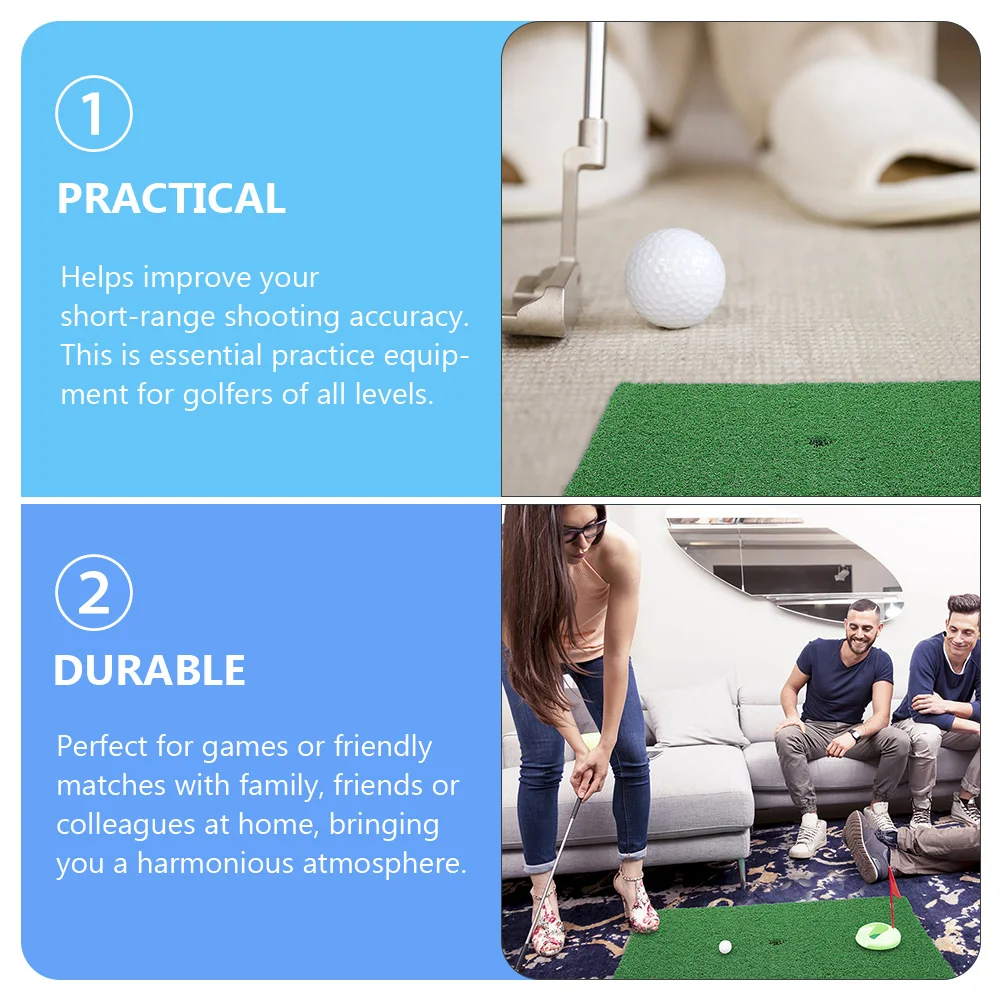 

2 Pcs Golfing Mats Swing Practice Artificial Grass Chipping for Green 8mmeva Foam Bottom