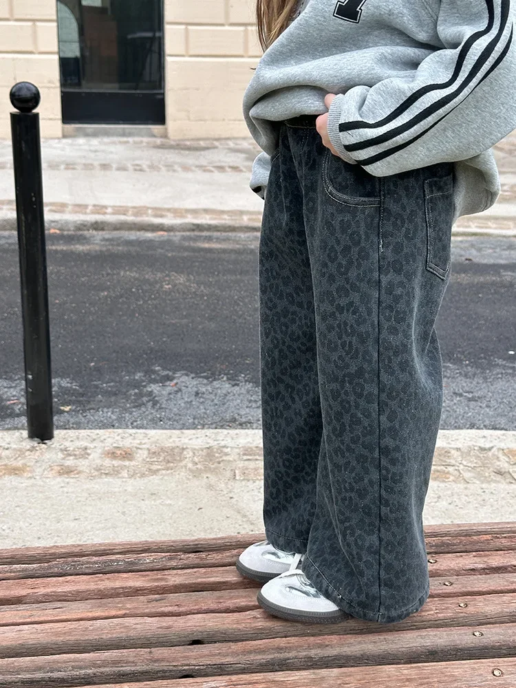 Girls Pants Kids Clothes Fashion Easy Matching Jeans