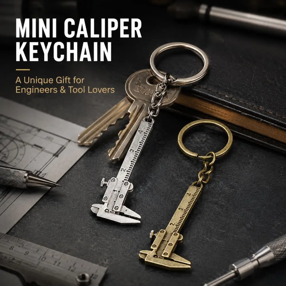 Mini Vernier Caliper Keychain, 40 mm Portable Measuring Tool for Engineers