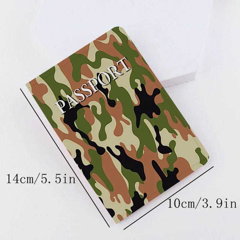 New Leather Passport Cover Air Tickets for Cards Travel Passport Holder Wallet Credit Card Holder Case Pouch Camouflage Pattern