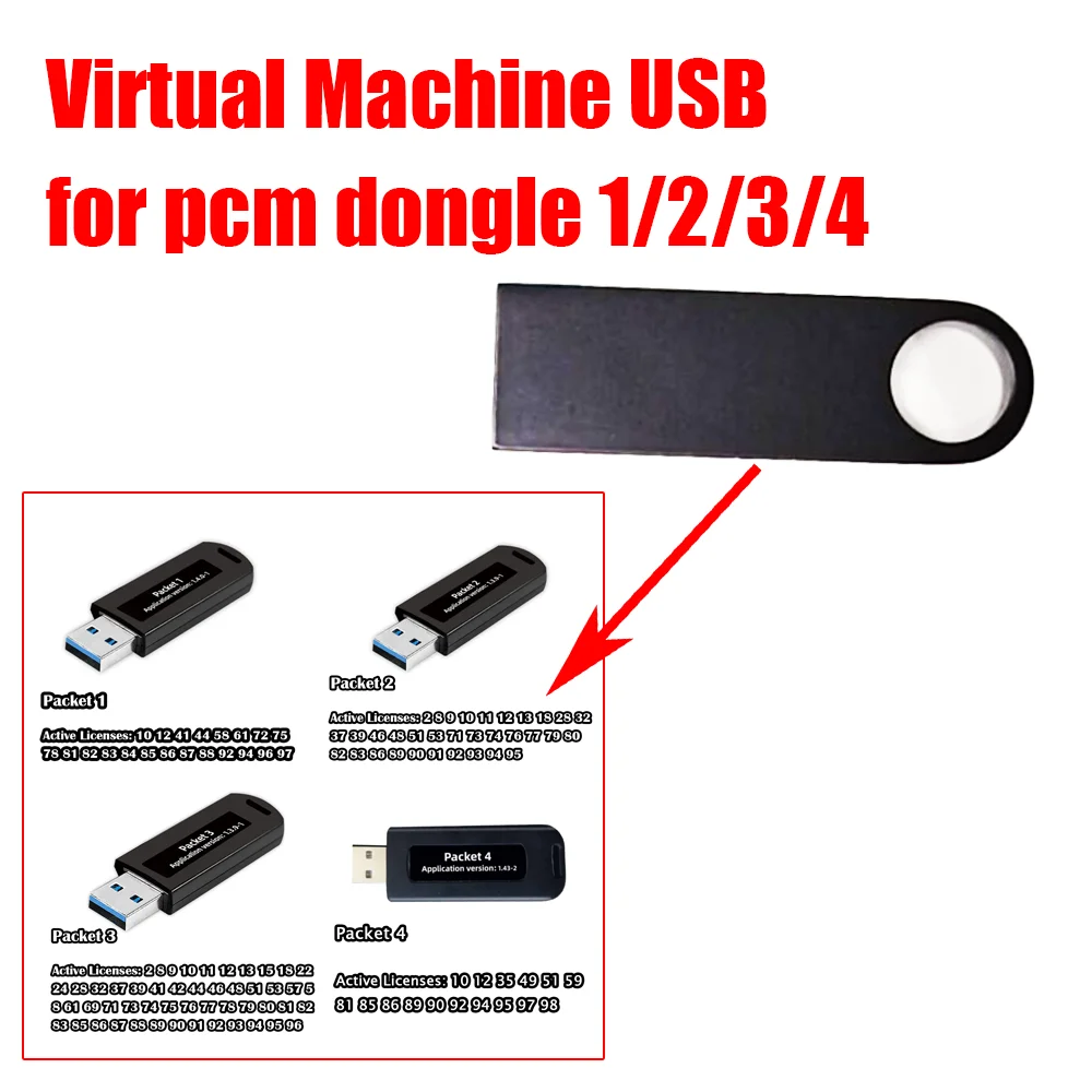 Logiciel virtuel USB pour dongle pcm 1/2/3/4, version d'application de Machine virtuelle V1.39 V1.40 V1.43, Installation du système virtuel ﻿