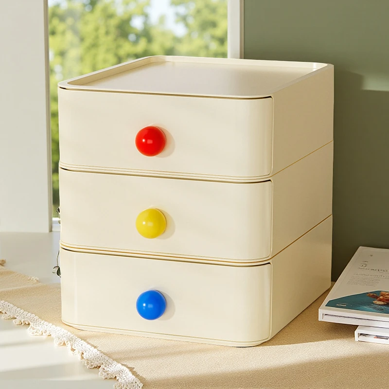 

Dopamine Drawer Organizer | Stackable Desktop Storage | Colorful Key Holder with Dividers Stationery storage box