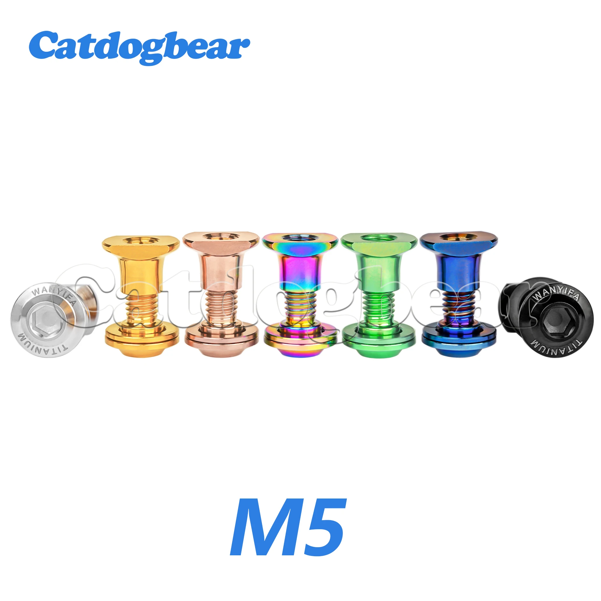 

Catdogbear Titanium Bolt M5 Ti Bolts C Caliper Brake Shoes Hex Screws Nut Washer For Bike Cycling Brake Pad bolts Parts
