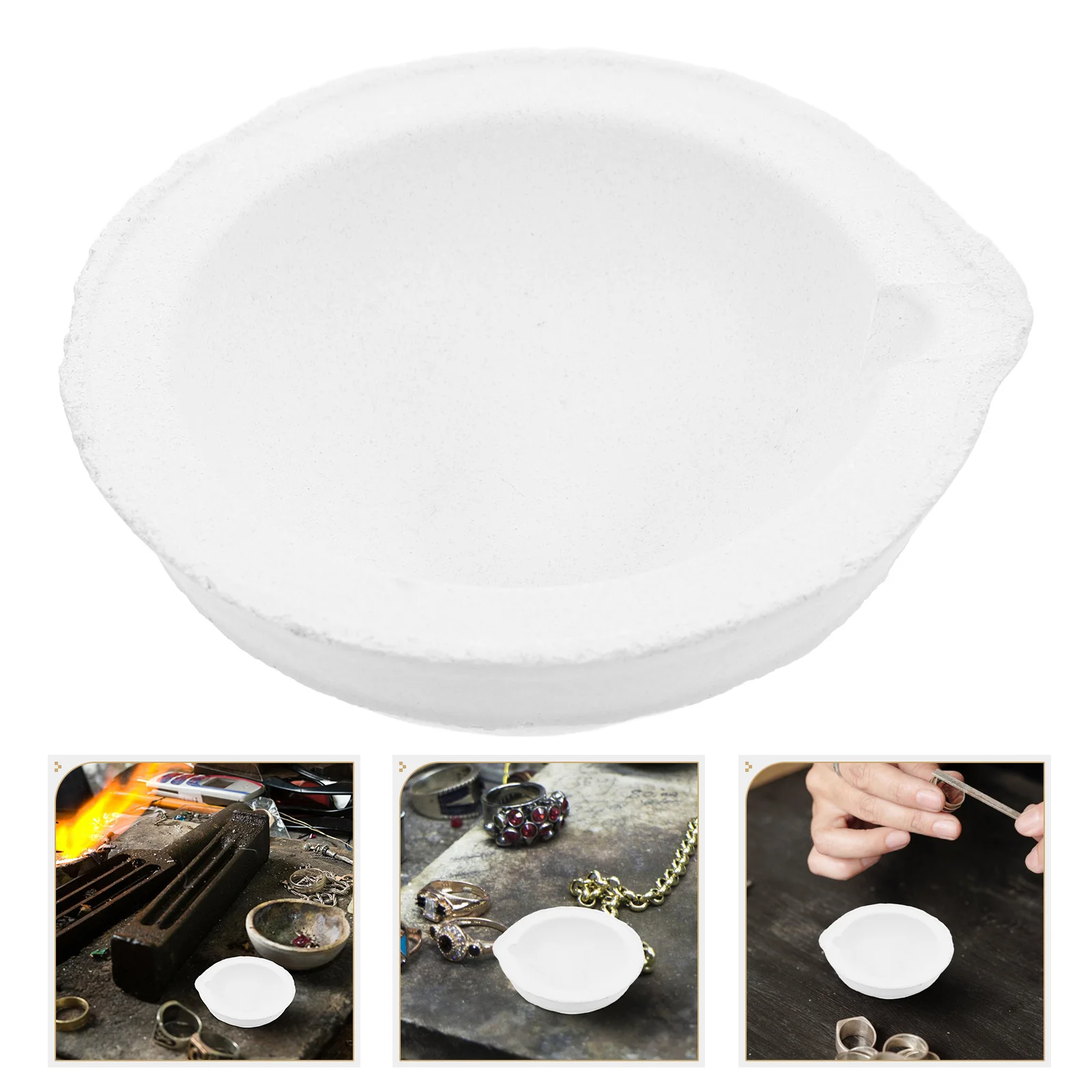 

2 Small Quartz Bowl Dish For Silver Copper Casting Refining Beading Jewelry High Temperature Resistant Durable Metalworking