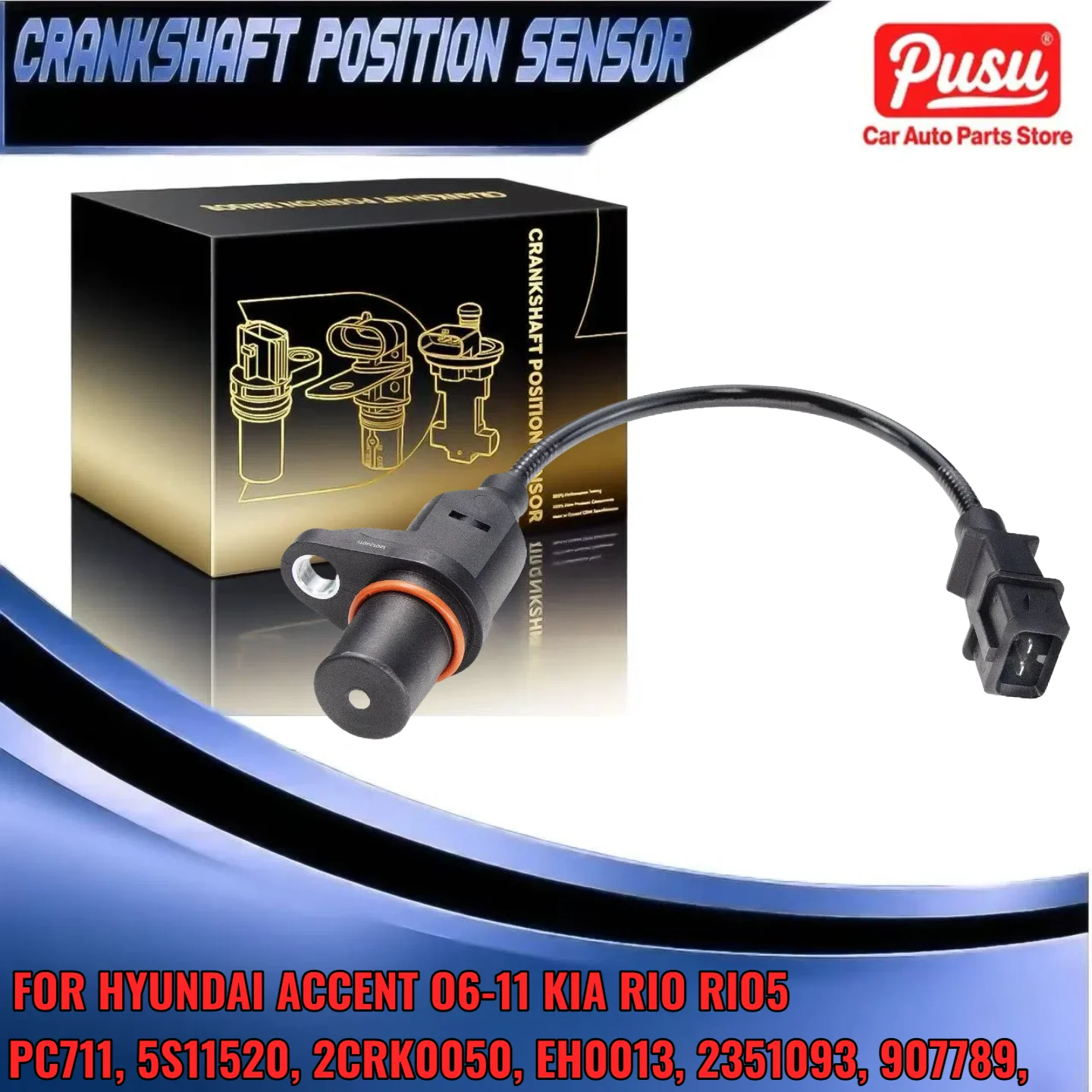 

Crankshaft Position Sensor for Hyundai Accent 2006-2011 Kia Rio 2006-2010 PC711 5S11520