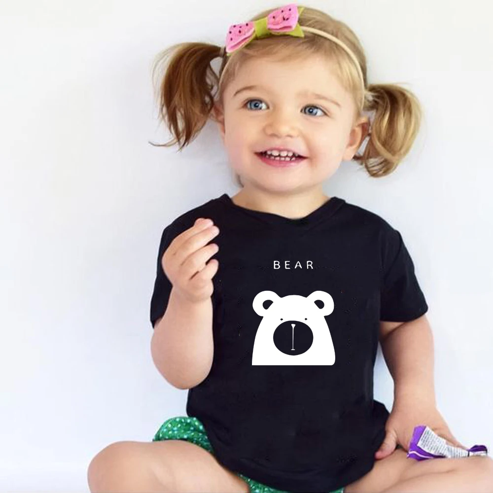 Cute bear print cotton T Shirt Kids Shirt boy Girl Shirt bear Lover Shirt summer tops graphic tees hipster