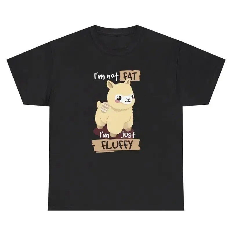 I m Not Fat Just Fluffy T Shirt Funny Body Positivity Llama Gen Z Meme Humor Tee