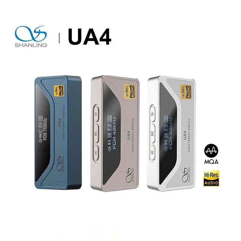 SHANLING UA4 Portable USB DAC AMP MQA Headphone Amplifier Hi-Res Audio ES9069Q chip 3.5/4.4mm PCM768 DSD512 for Android/Mac/iOS