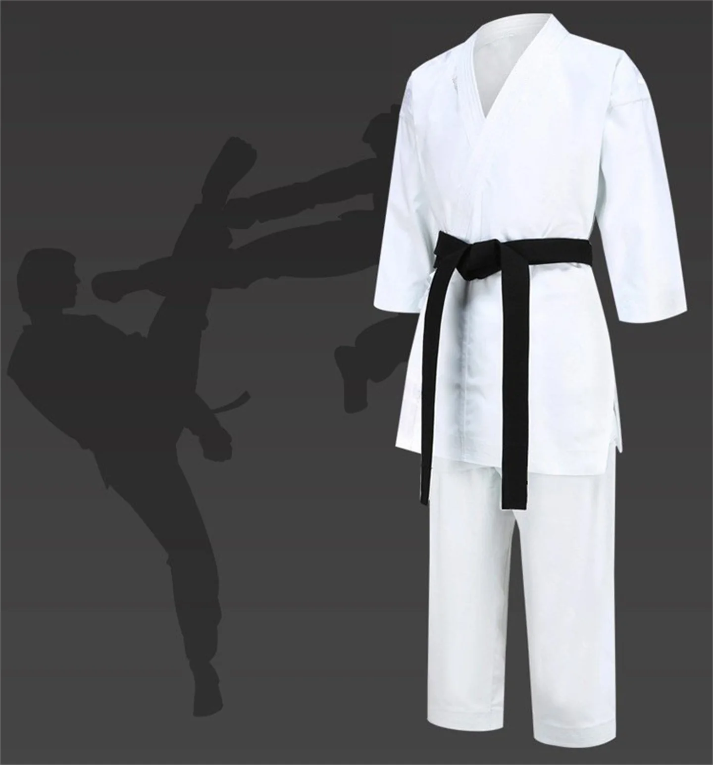 karate Dobok Adult And Children Taekwondo Suit Kungfu Coach Uniform Men Women Jujutsu Shirt & Pants Set Gymnasium Training Suit