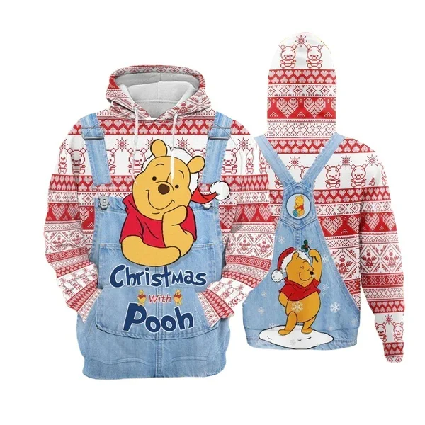 ديزني طبعة خاصة ويني ذا بوه سويت كول ستريت الخريف/الشتاء هوديي المتضخم المرأة الكبار والأطفال نفس معطف #1