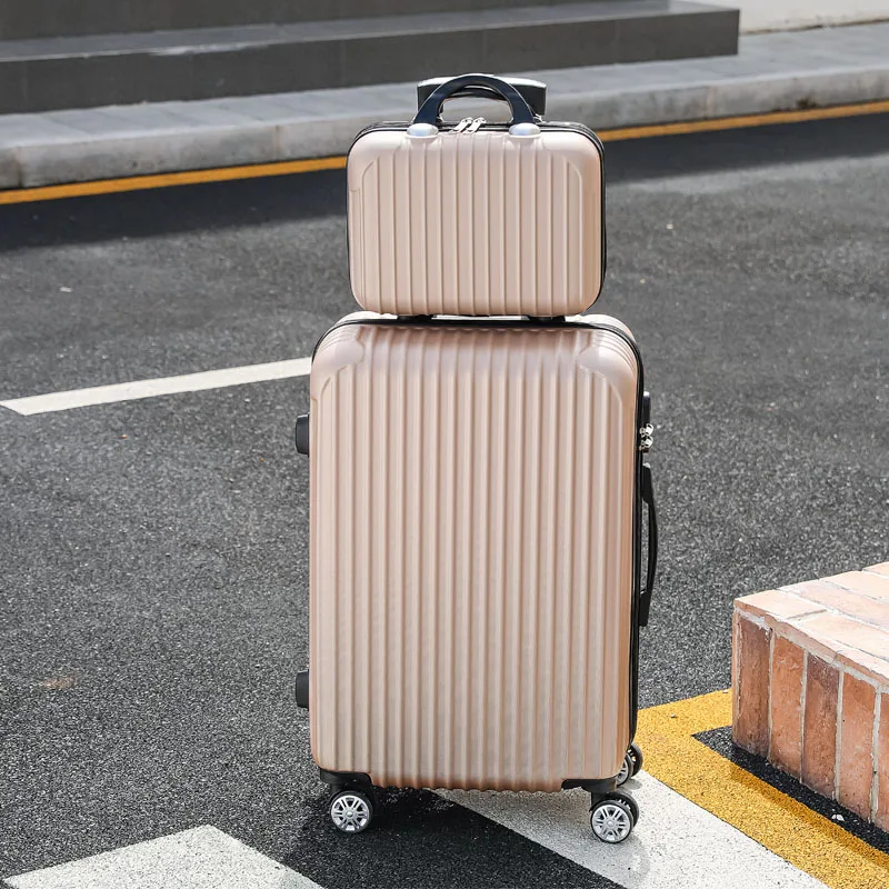 Mala de viagem de duas peças, grande capacidade, 14 polegadas, 20-24 polegadas, conjunto de bagagem de viagem, adequado para bagagem de viagem