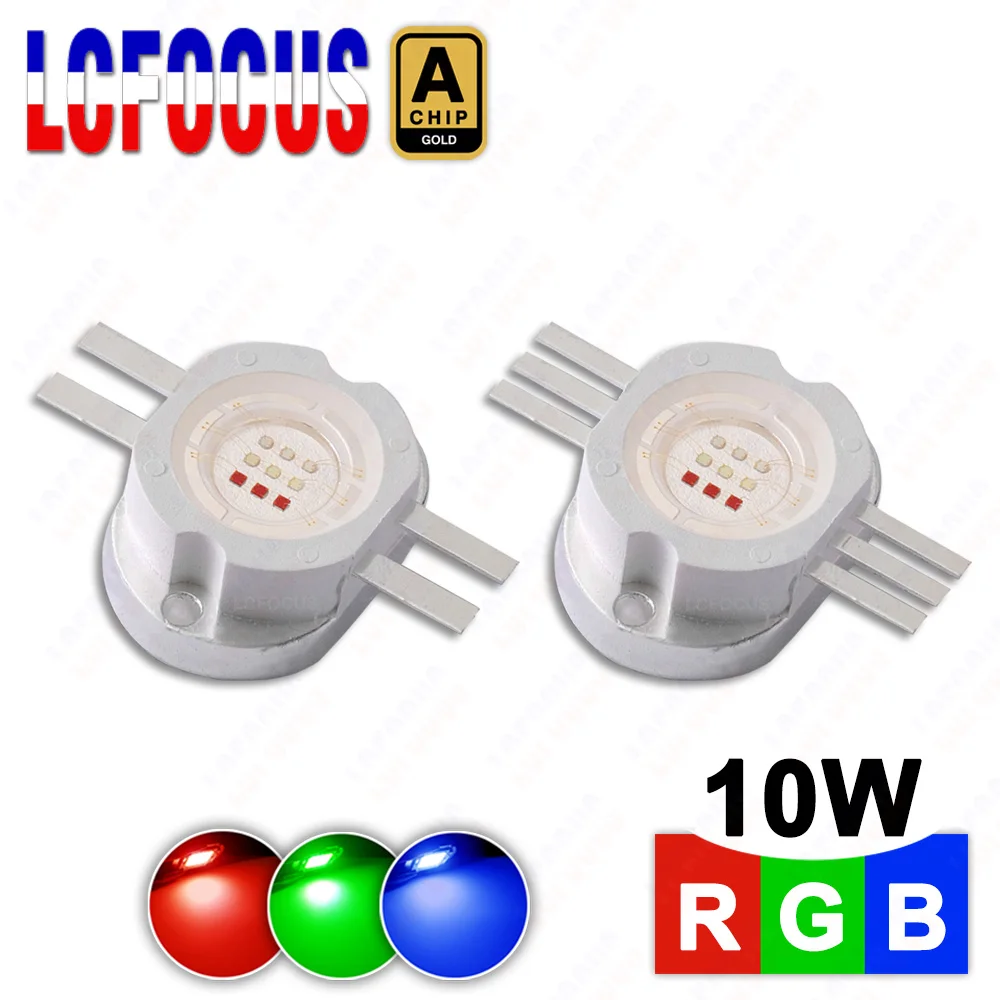 Super Bright 10W 30W RGB LED Chip 1W 3W Red Green Blue Colorful COB For Disco DJ Party Festival DMX Stage Light Beads