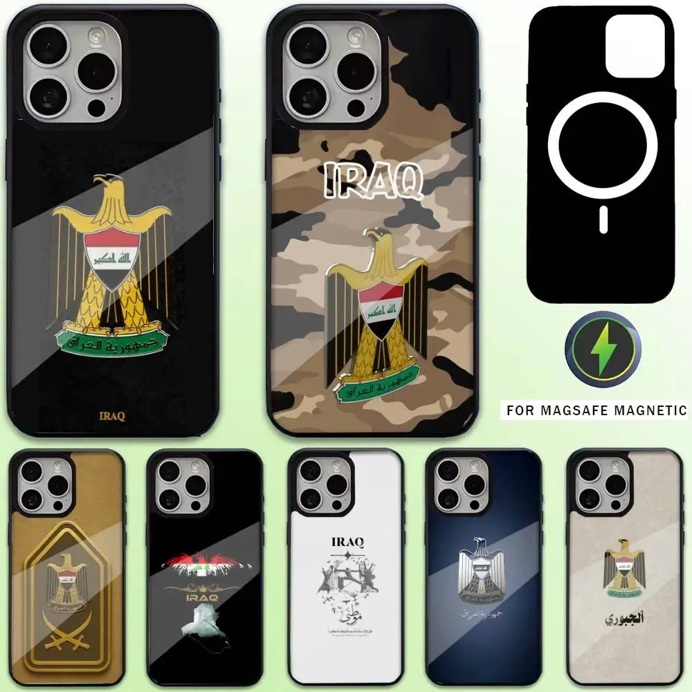 

Flag Art I-Iraq Nation Phone Case For iPhone17,16,15,14,13,12,11 Plus,Pro Max Magnetic For Magsafe Wireless Charging