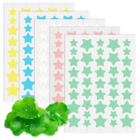 200 Pcs/Pack Hydrocolloid Acne Pimple Patches Cute 5 Color Star Shape for Covering Zits and Blemishes