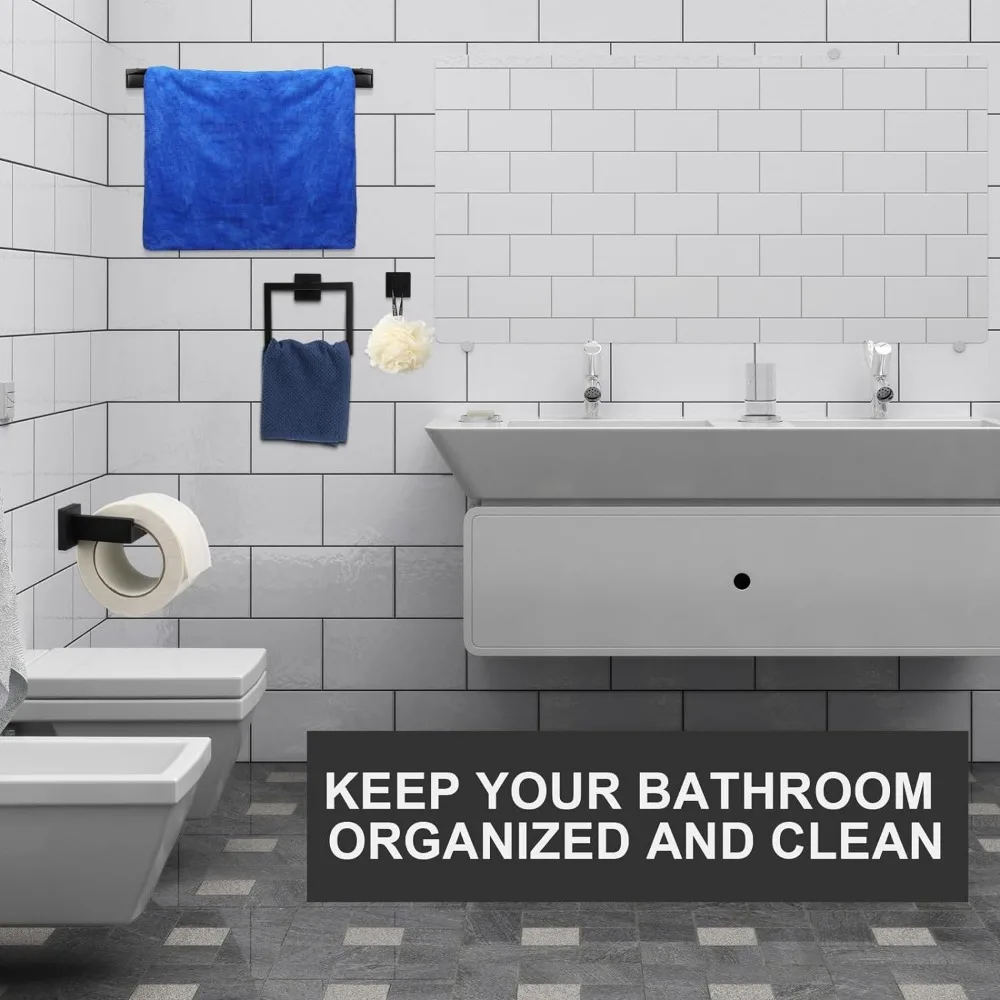 Bathroom Hardware Accessories Set, 23.6 Inch Bath Towel Bar Kit, Stainless Steel Bathroom Hardware Set, Towel Racks