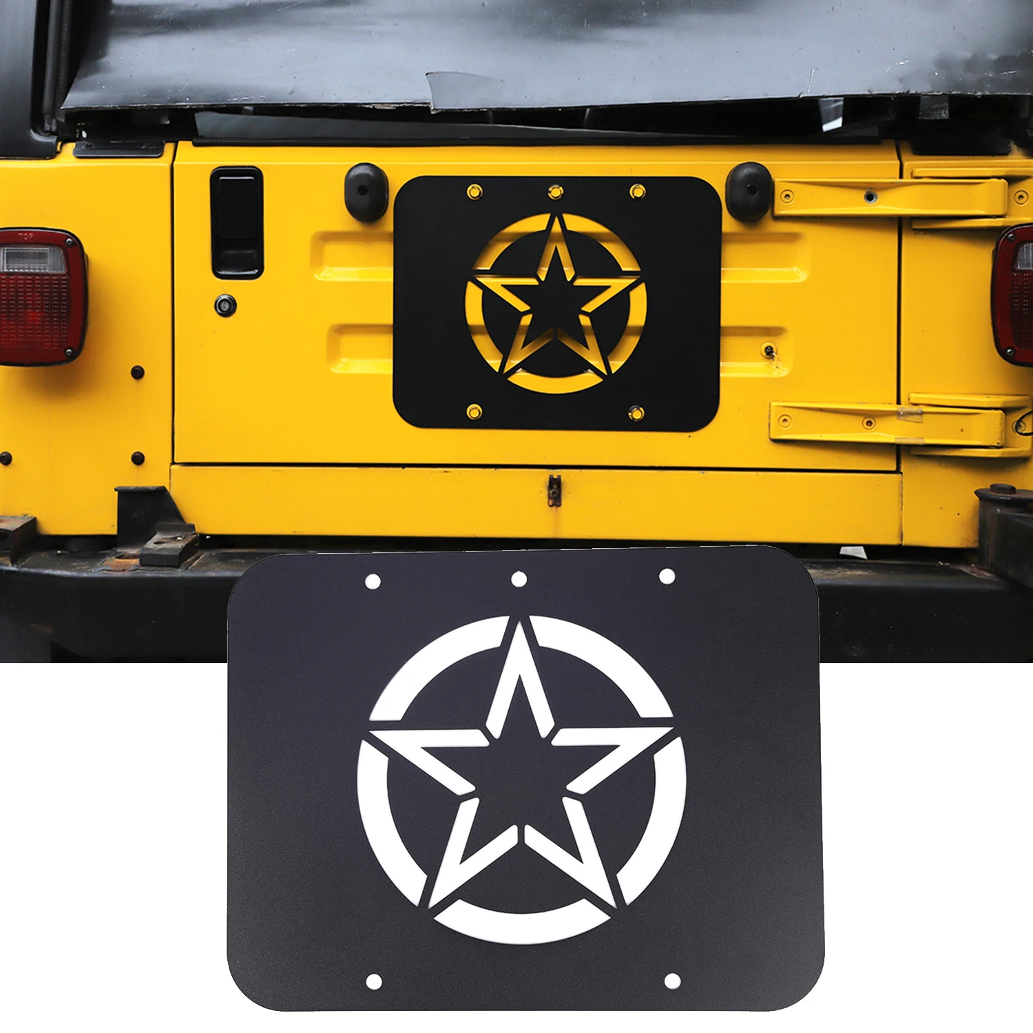 

TJ Accessories Spare Tire Carrier Delete Filler Plate Tramp Stamp for Jeep Wrangler TJ 1997-2006 Exterior Parts Chromium Styling