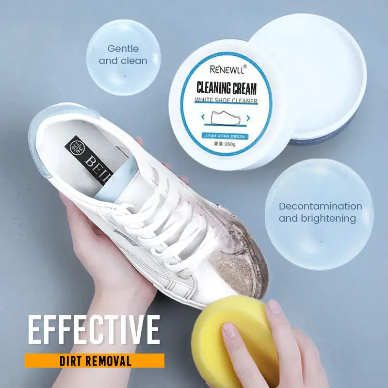 Reusable White Shoe Cleanning Cream Shoe Cleaner Household Sports Shoes Canvas Shoes Cleaner Cleaning Tools With Wipe Sponge