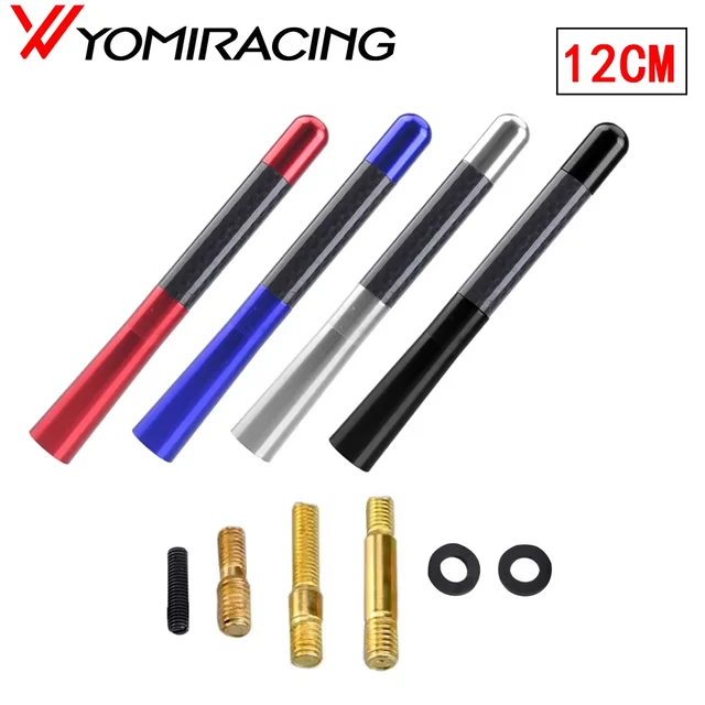 YOMI Uniwersalny maszt dachowy 12 cm Radio stereo FM/AM Antena sygnałowa Antena radiowa WRC WOLF Krótka antena z włókna węglowego