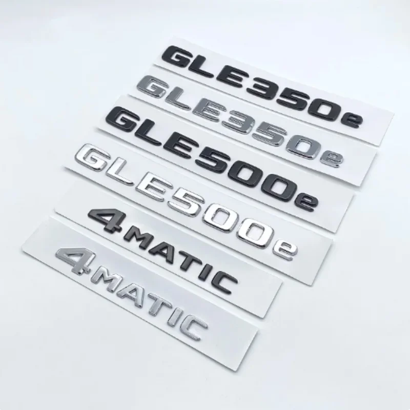 

3D ABS Chrome Glossy Black Letters GLE350e GLE350de GLE500e 4Matic Emblem for Mercedes Benz W166 Car Trunk Logo Sticker