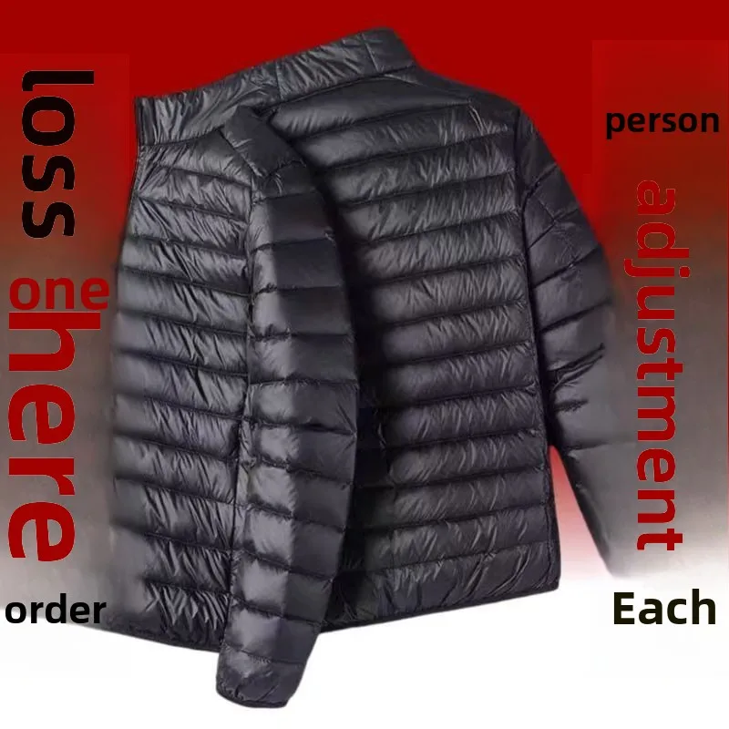 Jaet en coton ultra-léger pour hommes, grande taille, automne hiver, vêtements fins et chauds en coton, régulier, fin, sans nœud de capuche