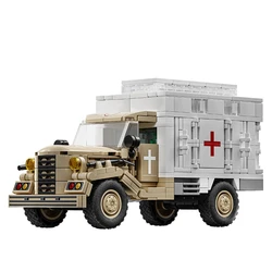 2025 Military Army Soldiers SWAT Ambulance World War 2 Vehicle Assemble Building Blocks WW2 Truck Bricks Kids Toys Gift