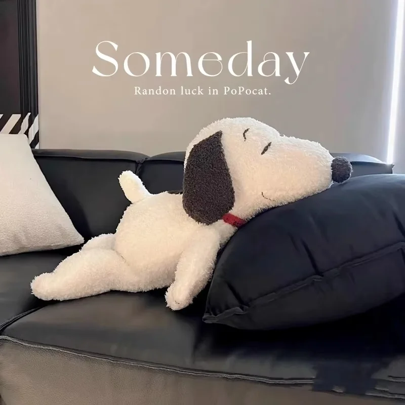 2024 Miniso Snoopy Surroundings Extra Large Puppy Dog Doll Pillow Bed Cushion Fill Doll Paper Box Cover Plush Doll Birthday Gift