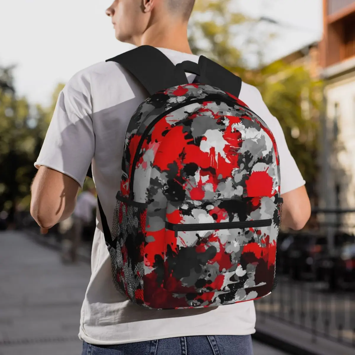 Multicolored Paint Splatter Artist Graffiti Backpack Daypack Boys Girls BookBag School Bag Shoulder Bags for Men Women