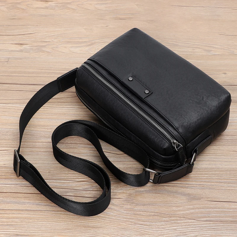 New Design Men\'s Genuine Leather Messenger Bag Boys Fashion Shoulder Bag Cowhide Male Crossbody Bags Top Quality Men Bags