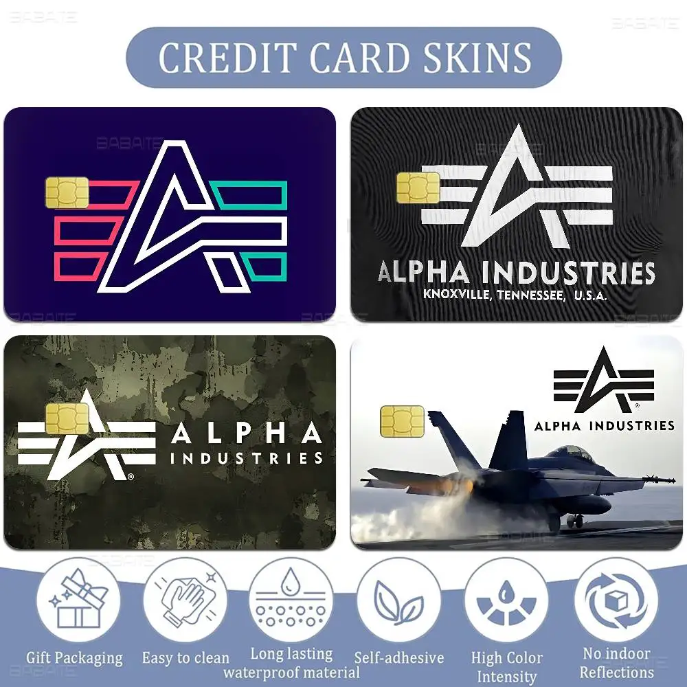 Alpha La Industries Credit Card Skin Stickers No Adhesive Residue Water Proof for VISA Credit Card Subway Access Card
