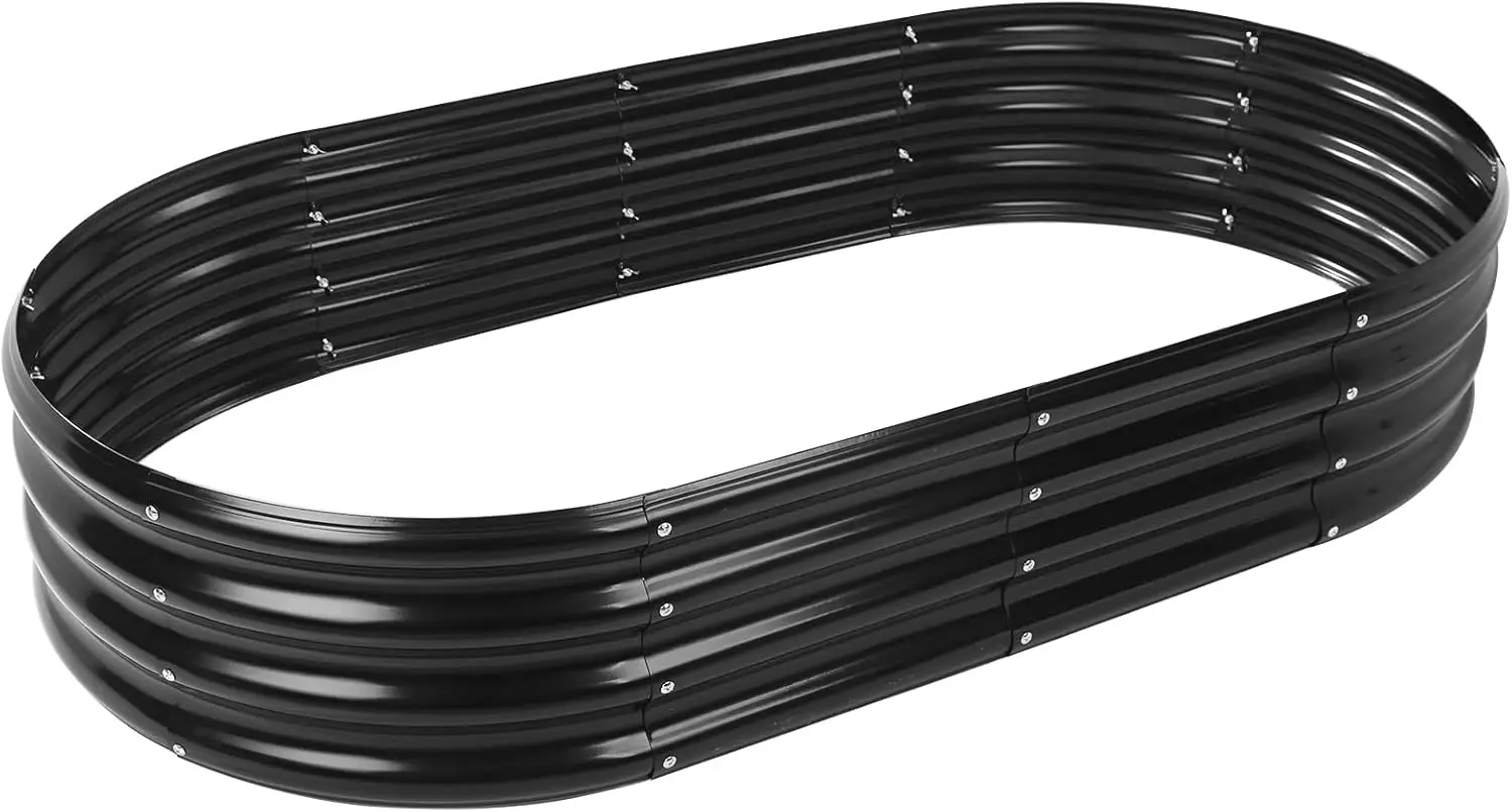 

60X32X12 дюймов овальная оцинкованная металлическая садовая приподнятая кровать/коробка для растений для посадки, железное кольцо для костра диаметром 32 дюйма, маленькая анима