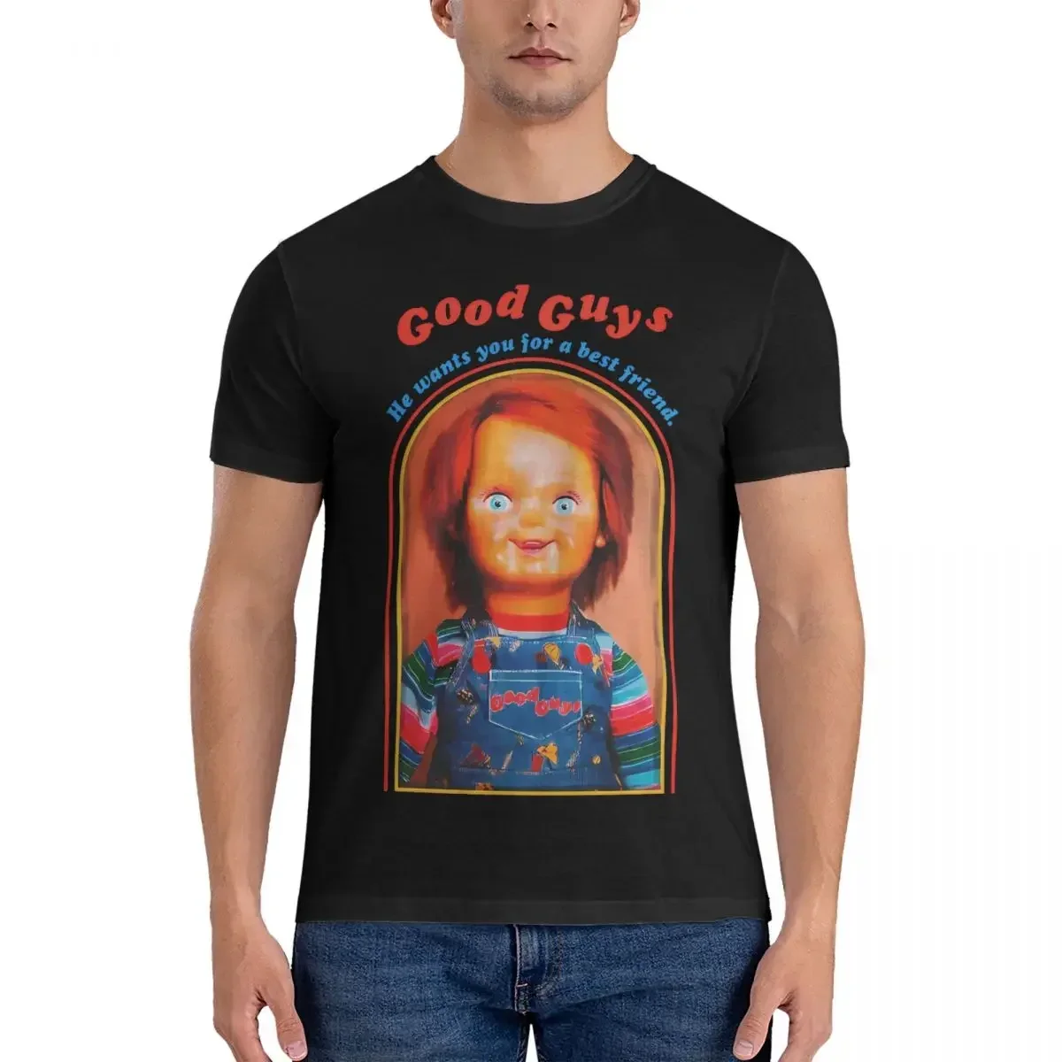 Men T-Shirts Movies Vintage Cotton Tee Shirt Short Sleeve Chucky T Shirts Crewneck Clothing 5XL 2024 new arrival round neck hot