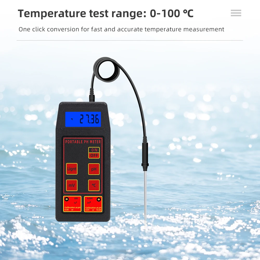3 em 1 testador de qualidade da água PH-8424 ph/orp/temperatura medidor precisão portátil eletrodos ph & orp monitor água sonda temperatura