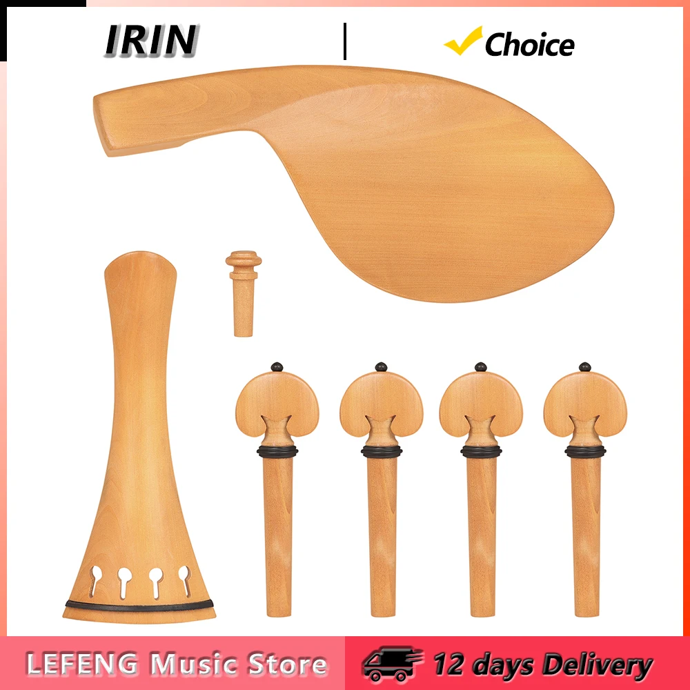 IRIN 4/4 3/4 Violin Tailpiece Tuning Pegs Chinrest Endpin Boxwood Fiddle Replacement Parts String Instrument Accessories