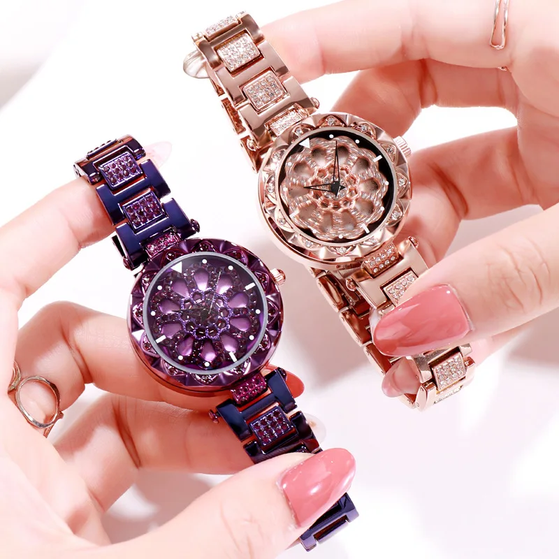 High-end Fashion and Leisure Watches Quality and Trendy Diamond-encrusted Women\'s Watches New Steel Strap Waterproof Watches