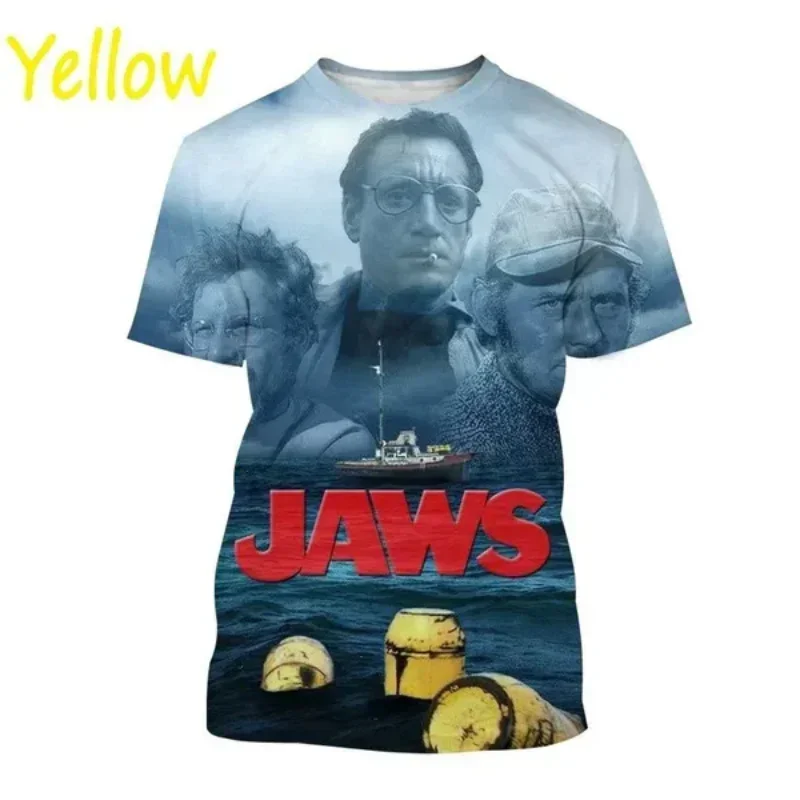 Fashion Personalized Men Clothing Jaws 3D Print T-shirt Shark Creative Graphic T Shirt Hip Hop Harajuku Street Unisex Tops Tees